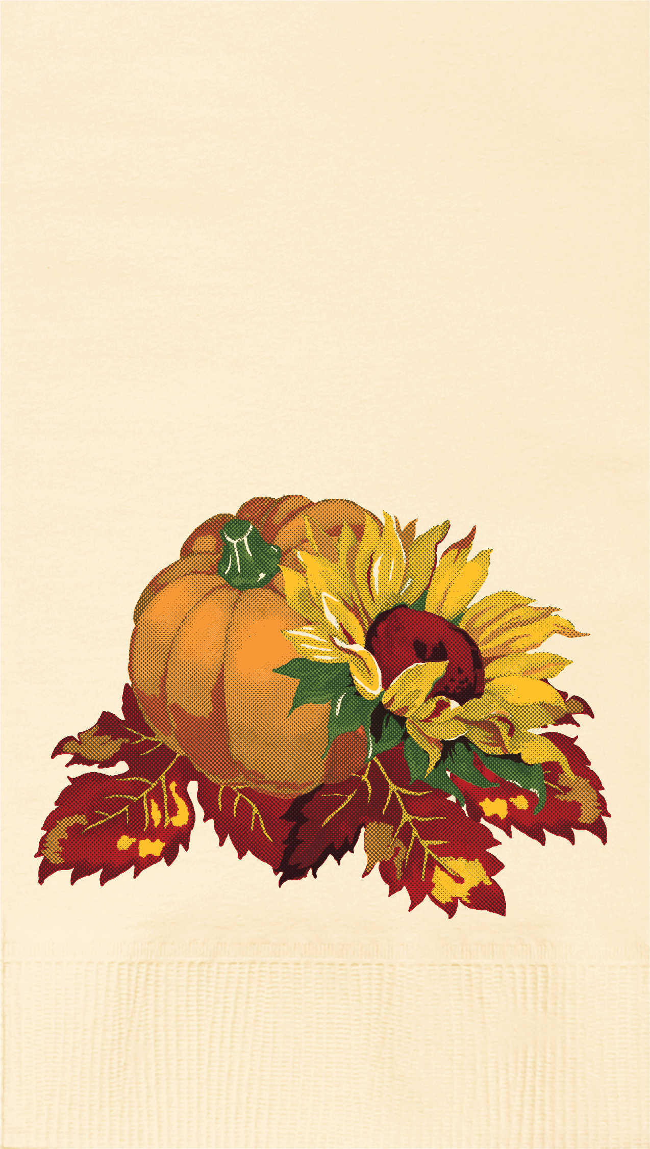 7.5 in x 4.25 in Fall Bounty Ecru Dinner Napkins 1000 ct.
