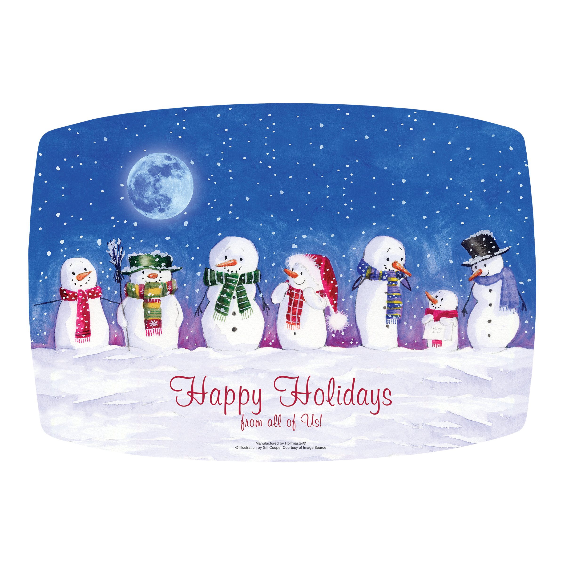 10 in x 14 in Snowman Greeting Paper Placemats 1000 ct.