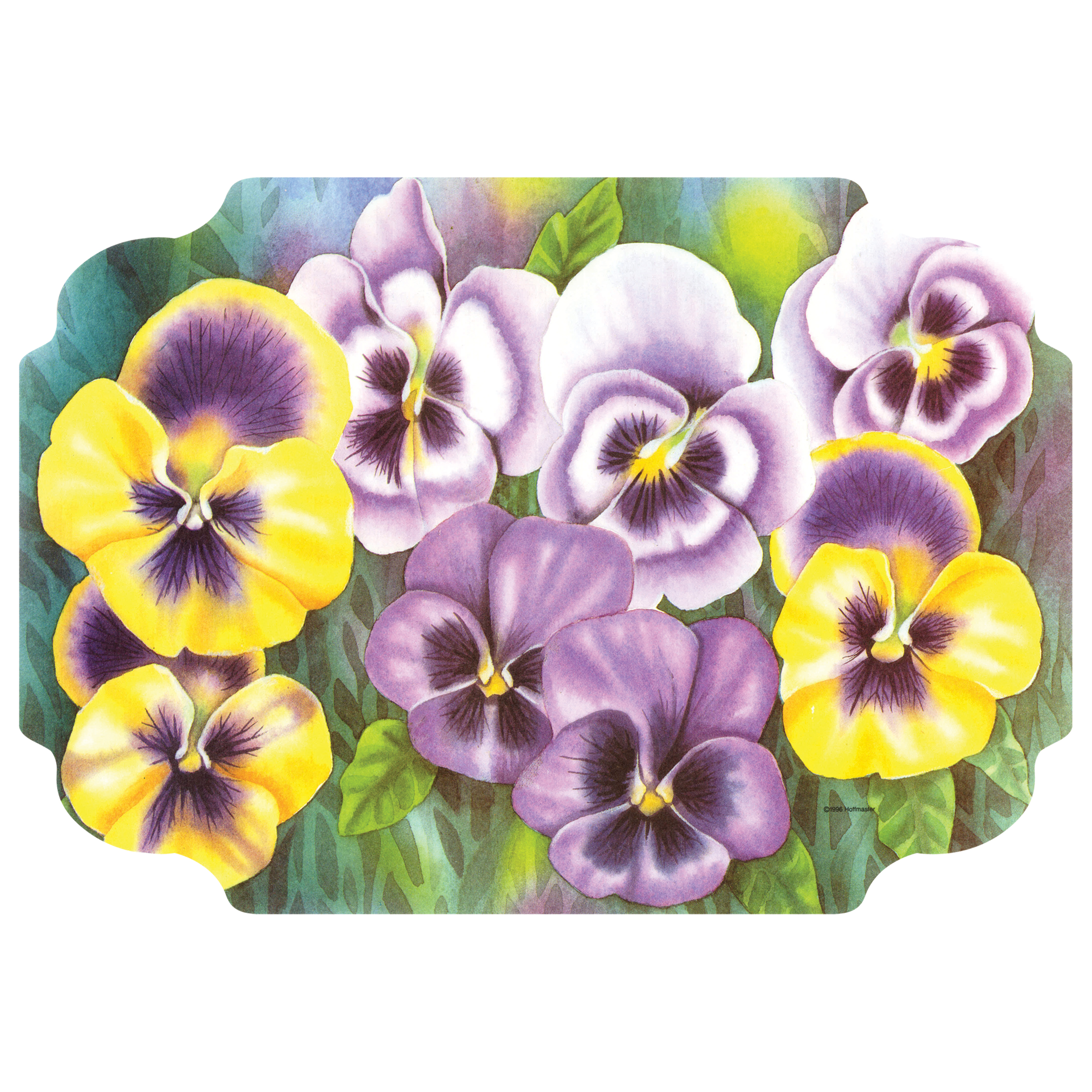 10 in x 14 in Die Cut Edge Pansies Paper Placemats 1000 ct.