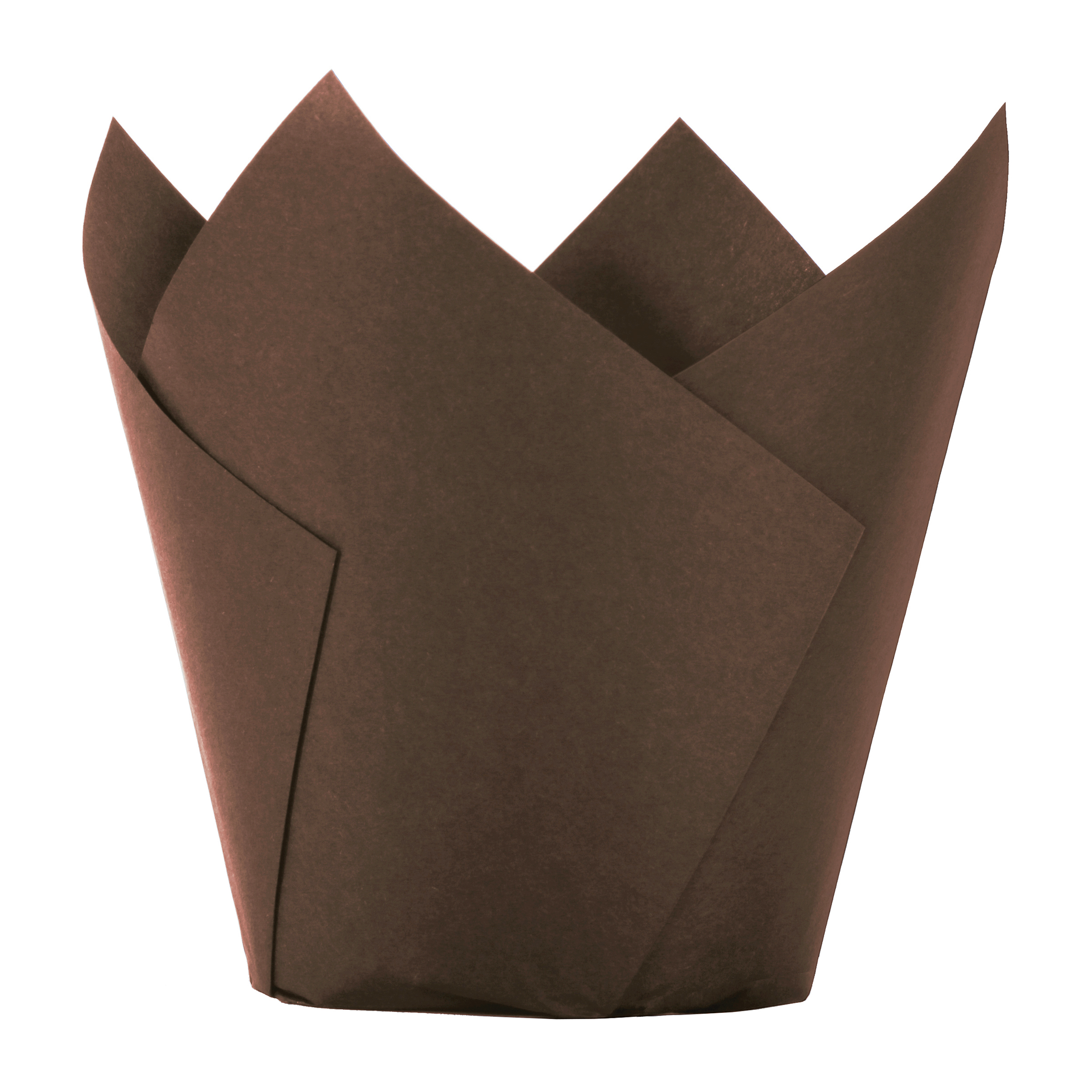 3.5 in Small Chocolate Brown Paper Tulip Cups 2500 ct.