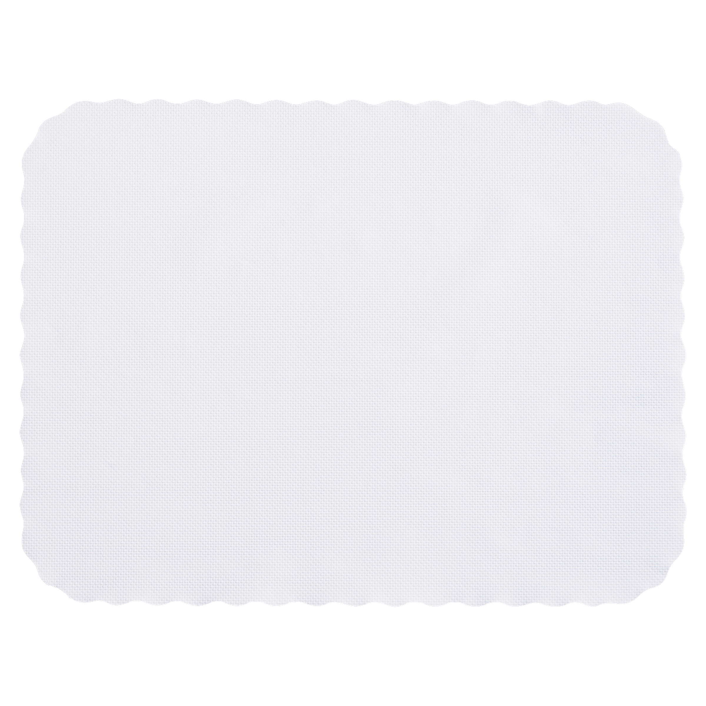 14 in x 19 in Knurl Embossed Scalloped White Paper Traymats 1000 ct.