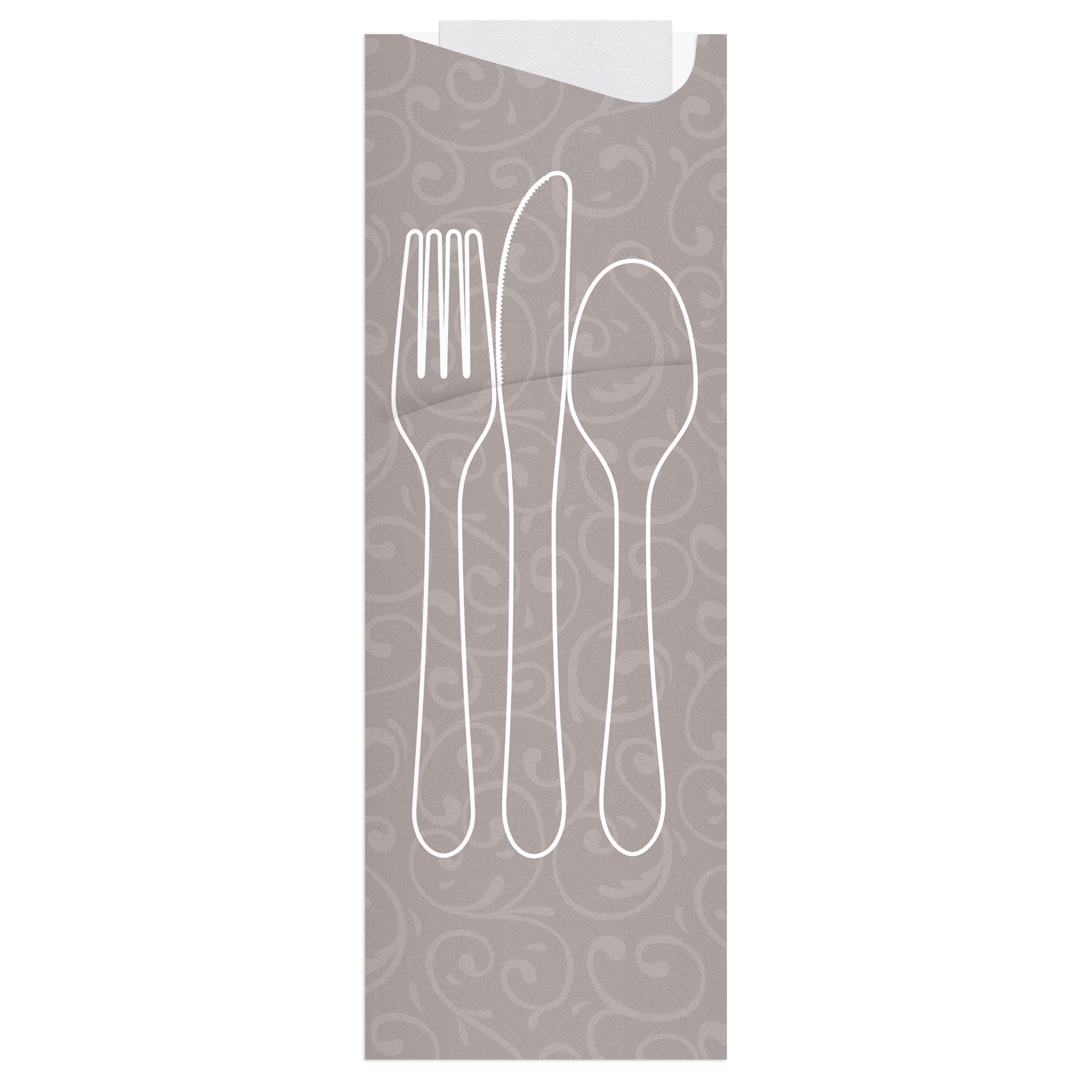 9.5 in x 3.25 in Printed Cutlery Pouches without Cutlery 600 ct.