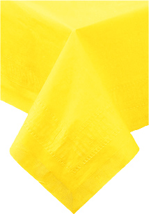 54 in x 108 in Sun Yellow Paper Tablecloth 25 ct.