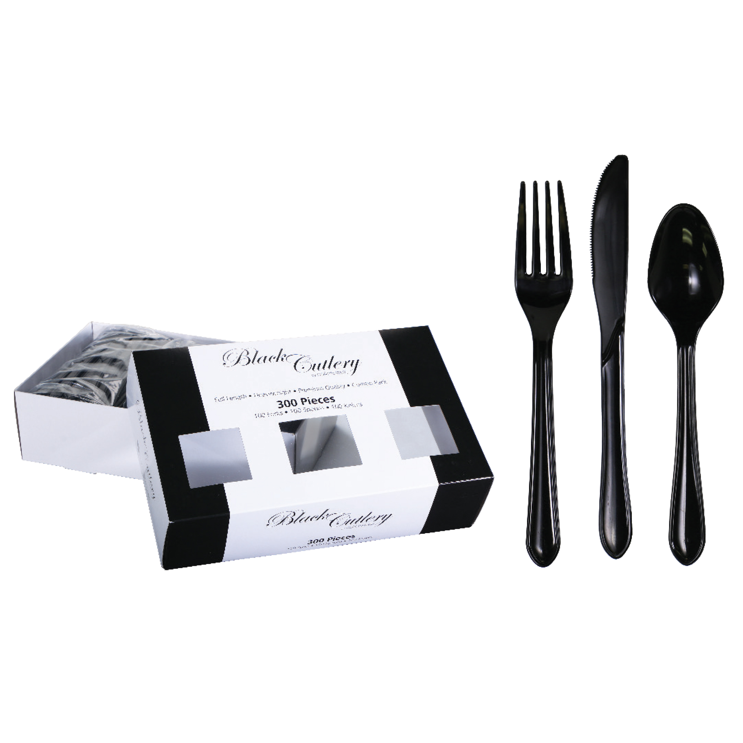 Black Assorted Cutlery 300 ct.