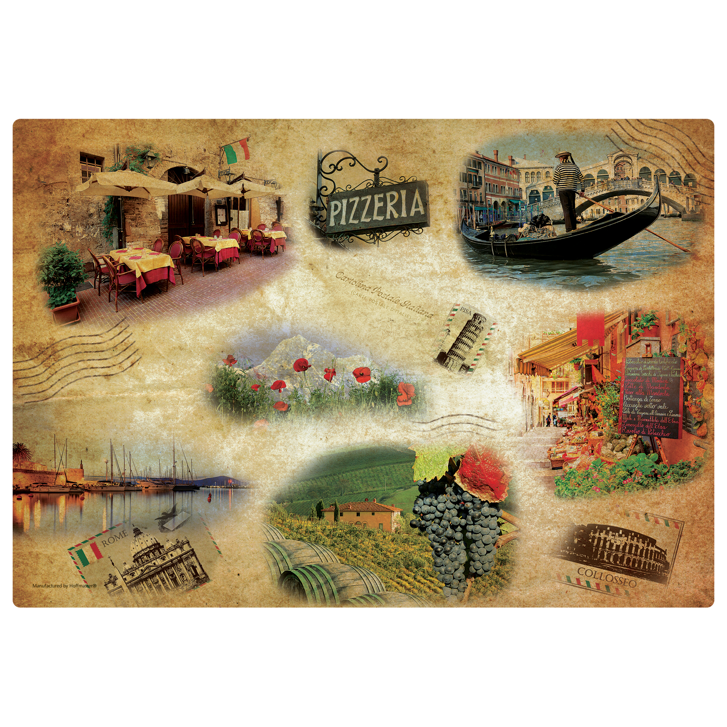 10 in x 14 in Tour of Italy Paper Placemats 1000 ct.