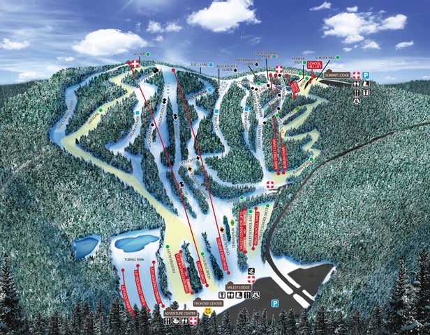 Blue Mountain Resort – mapa tras narciarskich