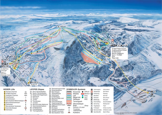 Pistenplan Kvitfjell