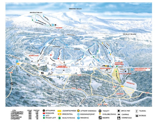 Edsåsdalen Mapa zjazdoviek