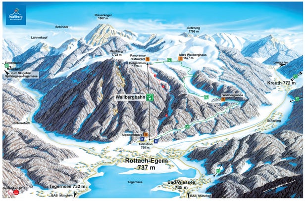 Rottach-Egern - Wallberg Mapa sjezdovek