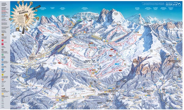 Alpe di Siusi / Seiser Alm Mappa piste