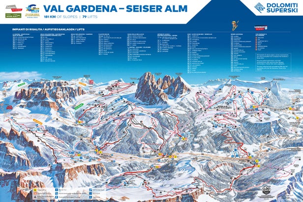 Pistenplan Val Gardena - Gröden