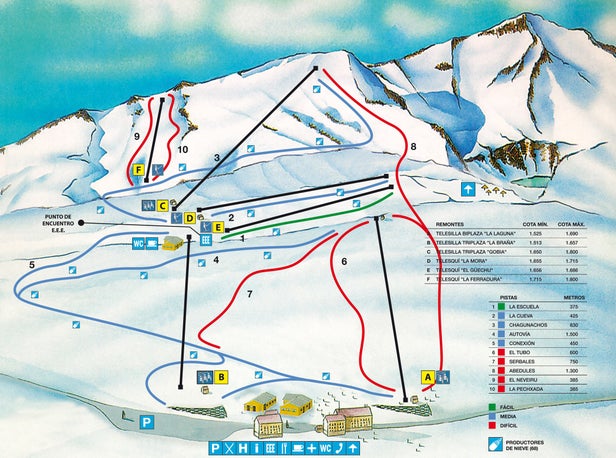 Leitariegos Mapa sjezdovek