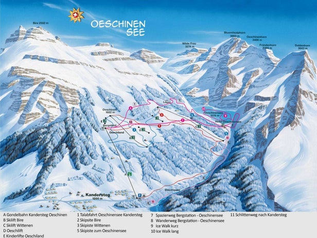 Kandersteg Mapa zjazdoviek