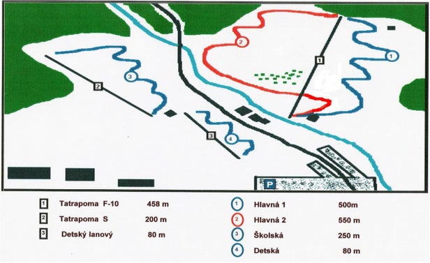 Tatranská Javorina – mapa tras narciarskich