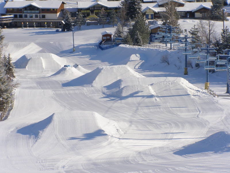 The terrain park at Mt. Holly Canyon Park, MI.