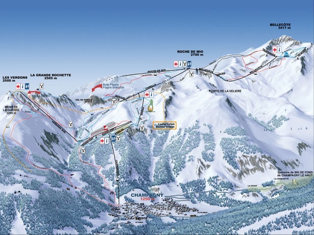 Champagny en Vanoise Piste Map