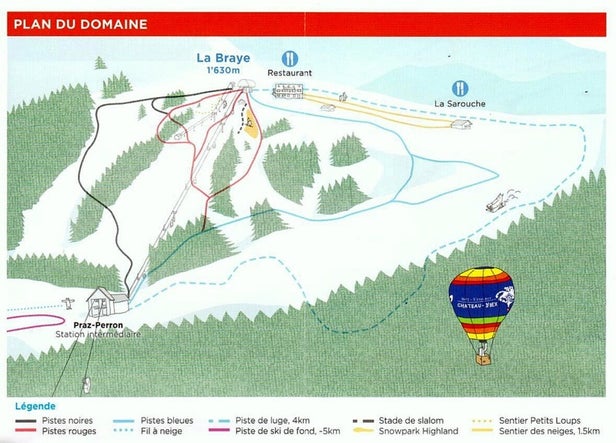 Château d'Oex - La Braye Mapa zjazdoviek