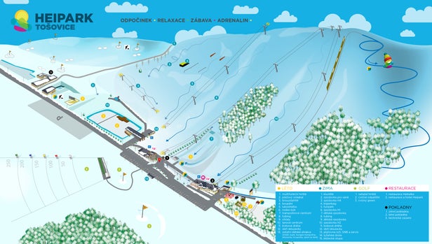 HeiPark Tošovice Mapa zjazdoviek