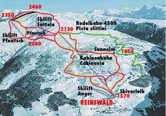 Val Sarentino / Reinswald Mapa zjazdoviek