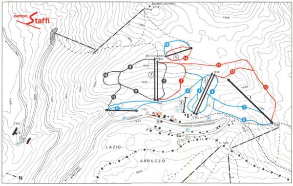 Campo Staffi Mapa zjazdoviek