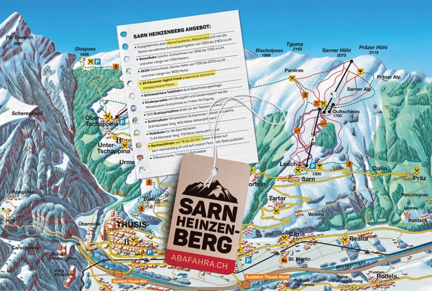 Sarn - Heinzenberg Mapa sjezdovek