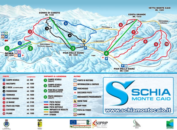 Schia Monte Caio Mapa zjazdoviek