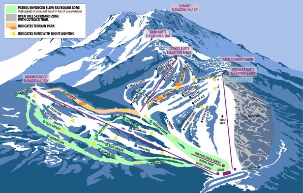 Pistenplan Mt. Shasta Ski Park