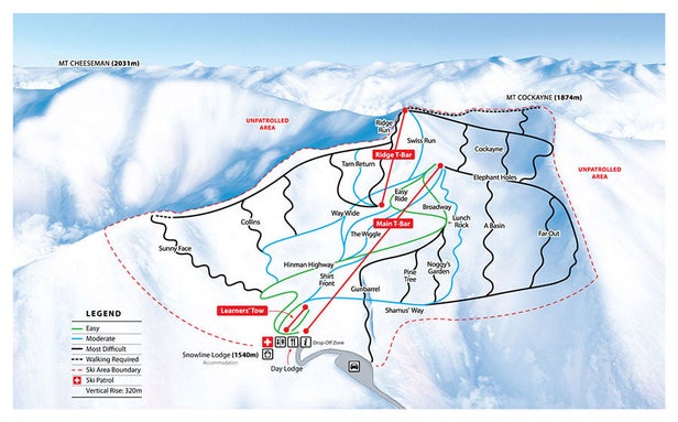 Mt. Cheeseman Ski Resort Mapa sjezdovek