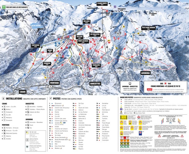 Pistenplan Crans Montana