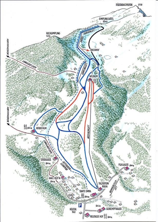 Unken - Heutal Mapa zjazdoviek