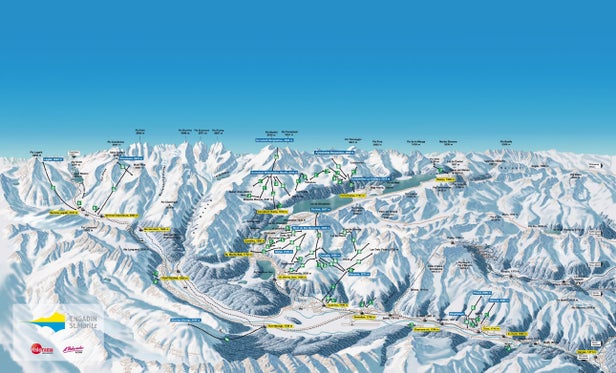 Samedan – mapa tras narciarskich