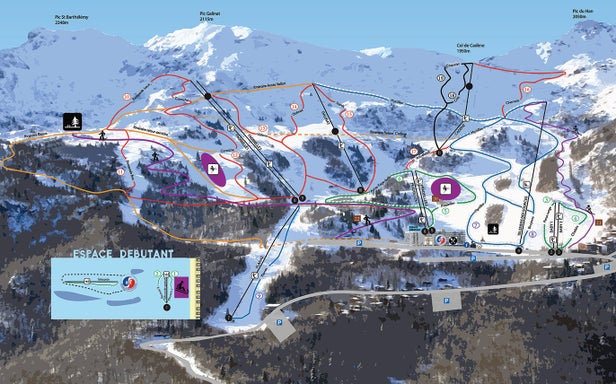 Les Monts d'Olmes – mapa tras narciarskich