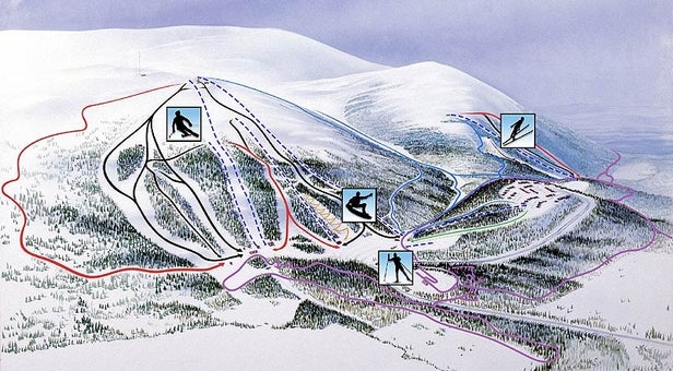 Dundret – mapa tras narciarskich