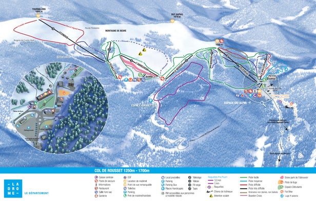 Col de Rousset Piste Map