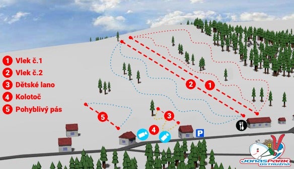 JONAS PARK Ostružná Mapa sjezdovek