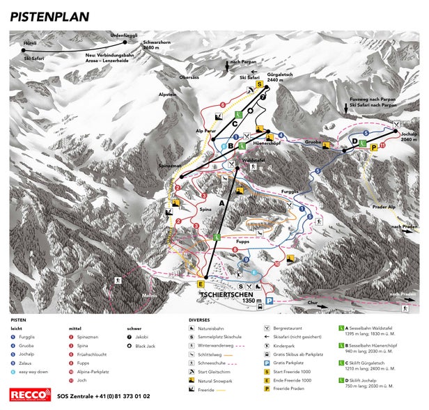 Tschiertschen Mappa piste