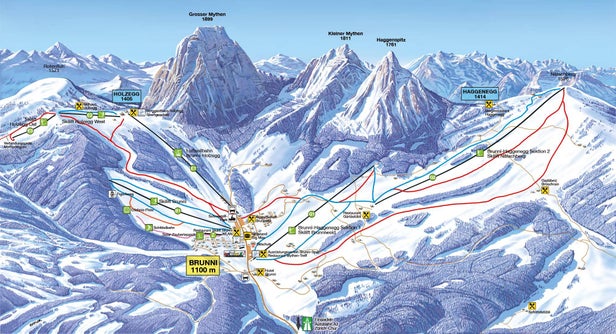 Pistenplan Brunni - Alpthal - Einsiedeln - Mythen