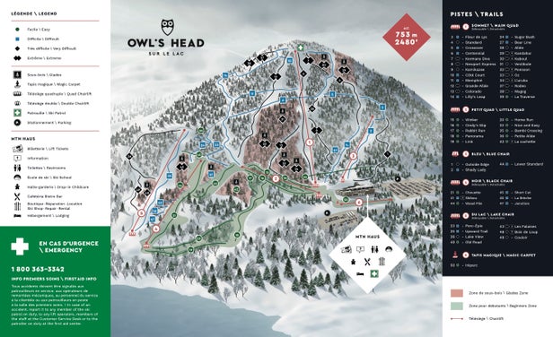 Owl's Head Mapa zjazdoviek