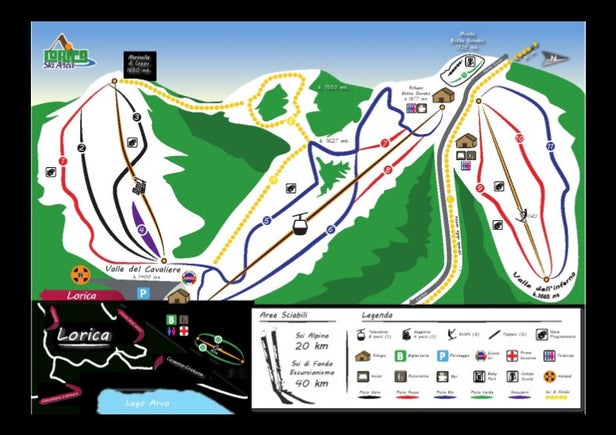 Lorica Ski Area – mapa tras narciarskich