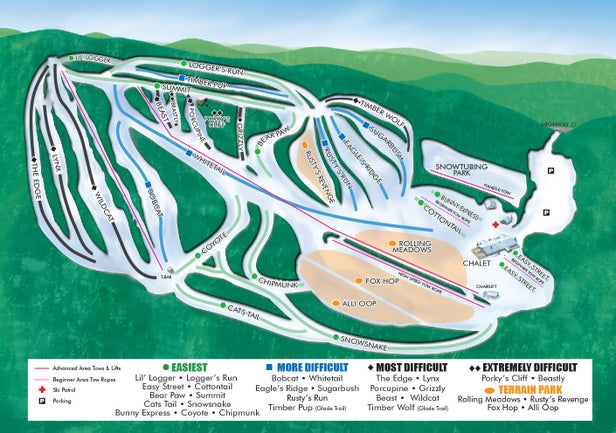 Pistenplan Christie Mountain