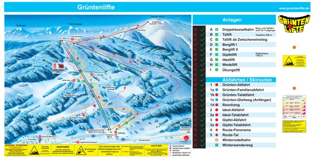 Grüntenlifte Mapa zjazdoviek