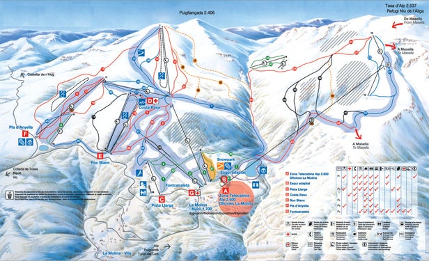 La Molina – mapa tras narciarskich