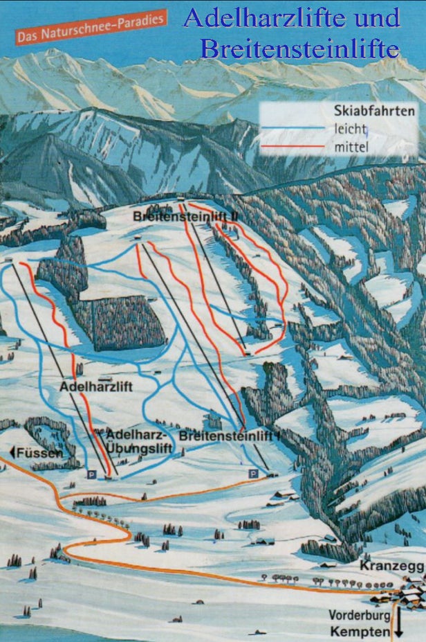 Adelharz - Breitenstein Lifte Mapa zjazdoviek