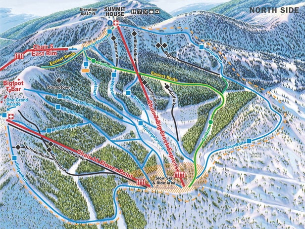 Whitefish Mountain Resort Mapa zjazdoviek