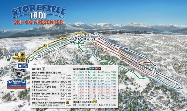 Storefjell - Gol Mapa zjazdoviek