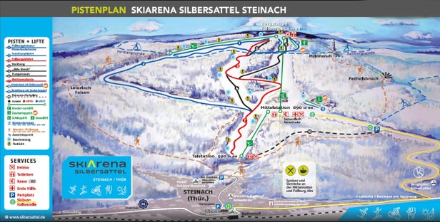 Skiarena Silbersattel Steinach Mapa sjezdovek