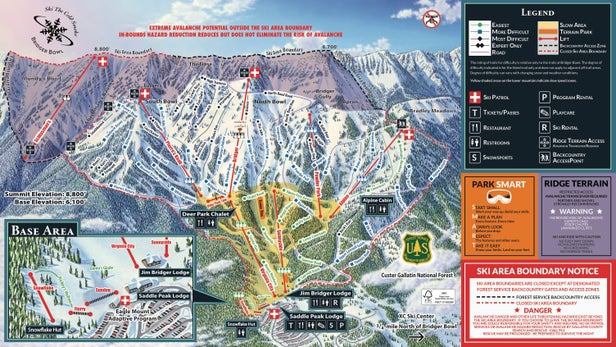 Plan des pistes - Bridger Bowl