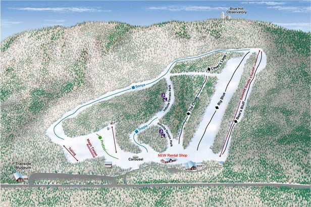 Blue Hills Ski Area Mapa zjazdoviek