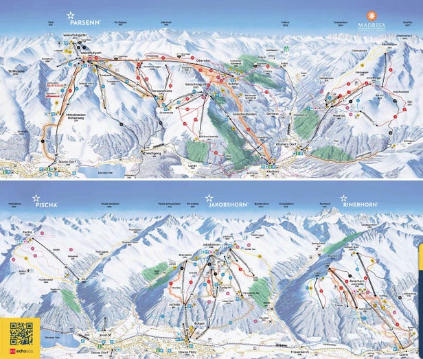 Davos Klosters Mapa zjazdoviek