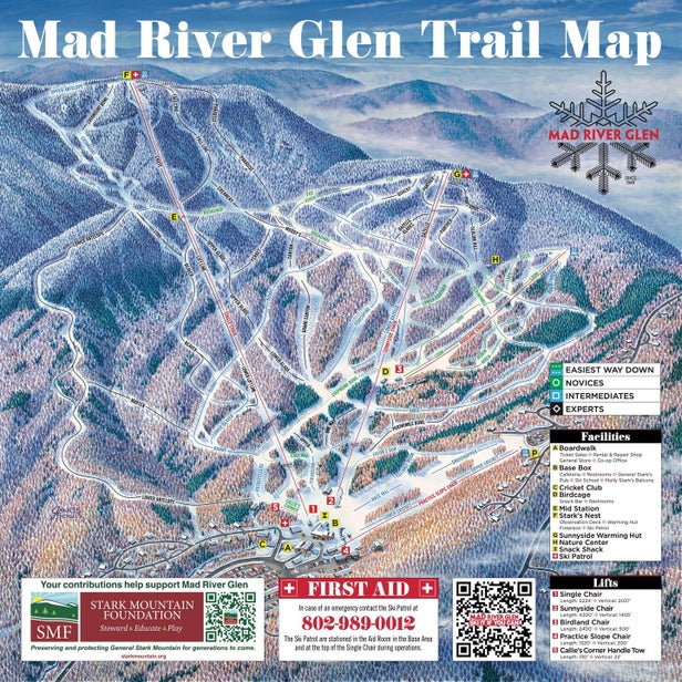 Mad River Glen Mapa zjazdoviek